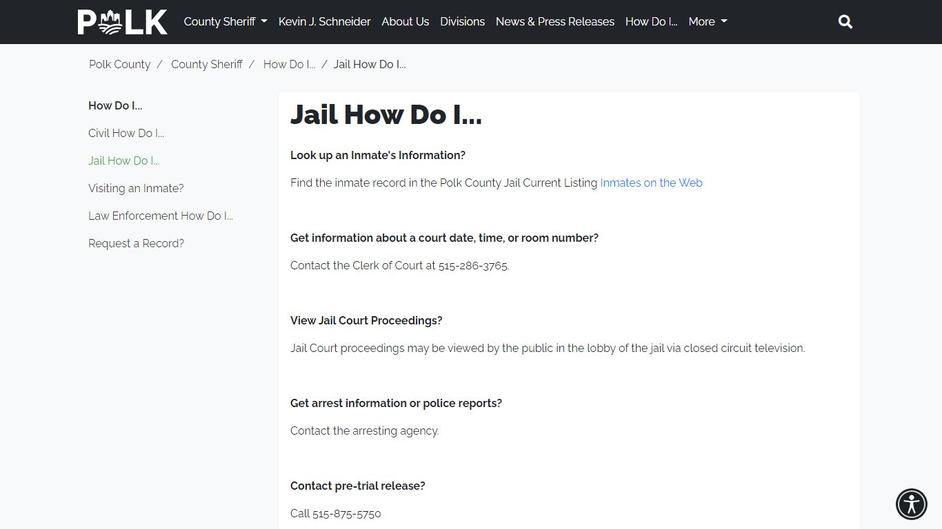 Jail How Do I... - Polk County Iowa